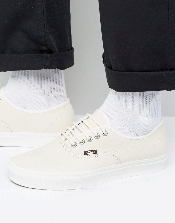 vans leather all white