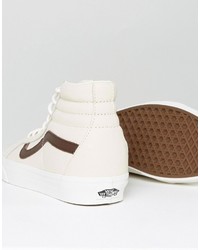 Vans Sk8 Hi Reissue Leather Sneakers In Beige