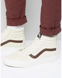 Vans Sk8 Hi Reissue Leather Sneakers In Beige