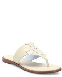 Tory Burch Jamie Leather Logo Thong Sandals
