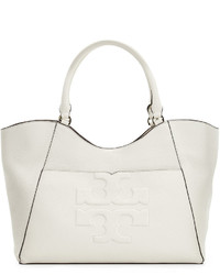 Tory Burch Bomb T Leather Tote Bag New Ivory