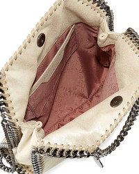 Stella McCartney Falabella Mini Fold Over Tote Bag Metallic Beige
