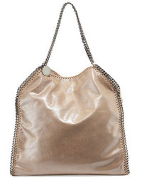 Stella McCartney Falabella Shimmery Faux Leather Big Tote Bag Neutral