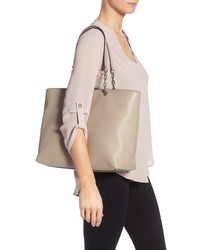 Tory Burch Frida Pebbled Leather Tote Beige