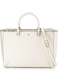 Tory Burch Robinson Large Zip Top Tote Bag New Ivory