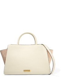 Zac Zac Posen Leather And Croc Effect Leather Tote