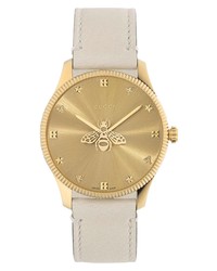 Gucci G Timeless Bee Leather Watch