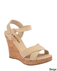GOLDEN WEST FOOTWARE Diviana Kealie 01 Criss Crossed Wedge Sandals