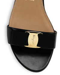 Salvatore Ferragamo Margot Bow Leather Wedge Sandals