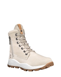 Beige Leather Work Boots