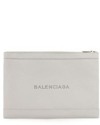 Balenciaga Perforated Logo Leather Pouch