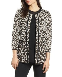 Ming Wang Leopard Print Jacket