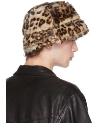 R13 Brown Beige Fur Bucket Hat