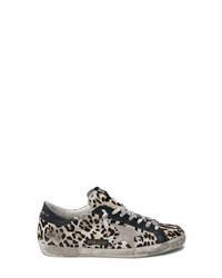 Beige Leopard Canvas Low Top Sneakers