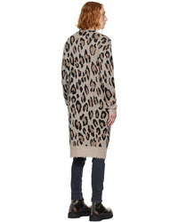 R13 Beige Leopard Long Cardigan