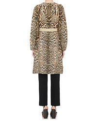 Chloé Chlo Leopard Print Cotton Blend Oversized Coat