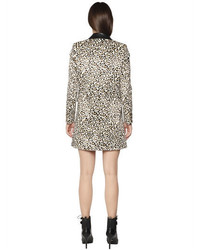 Just Cavalli Leopard Printed Faux Pony Hair Coat