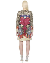 Mary Katrantzou Leopard Printed Wave Jacquard Coat