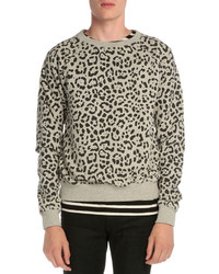 Beige Leopard Crew-neck Sweater