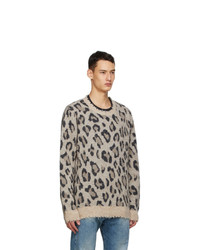 R13 Beige Leopard Sweater