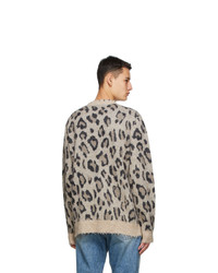 R13 Beige Leopard Sweater