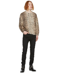R13 Beige Oversized Cheetah Sweater