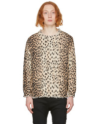 R13 Beige Oversized Cheetah Sweater