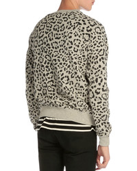 Saint Laurent Leopard Print Crewneck Sweatshirt