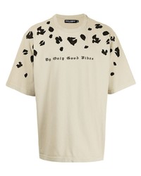 Beige Leopard Crew-neck T-shirt