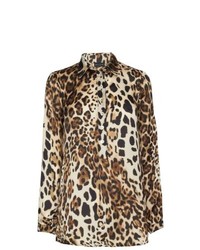 Beige Leopard Dress Shirt