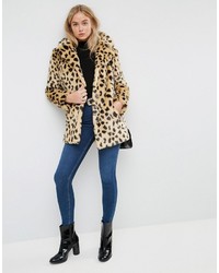 Asos Tall Asos Tall Faux Fur Coat In Leopard