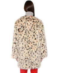 MSGM Faux Leopard Fur Coat