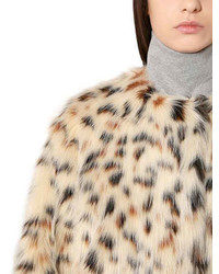 MSGM Faux Leopard Fur Coat