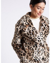 Marks and Spencer Leopard Faux Fur Coat