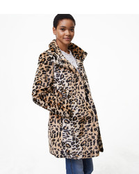 LOFT Leopard Faux Fur Coat