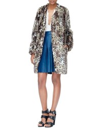Rebecca Taylor Leopard Faux Fur Coat