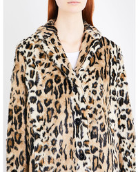 The Kooples Leopard Pattern Faux Fur Coat