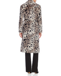 Maje Leopard Print Faux Fur Coat