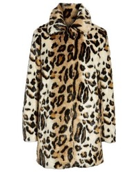 Kensie Leopard Spot Reversible Faux Fur Coat
