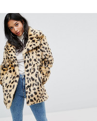 Asos Fur Coat In Leopard, $119 | Asos | Lookastic