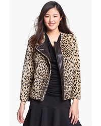 Kristen Blake Leopard Spot Faux Fur Jacket Small