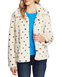 CeCe Snow Leopard Faux Fur Coat