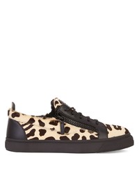 Beige Leopard Low Top Sneakers