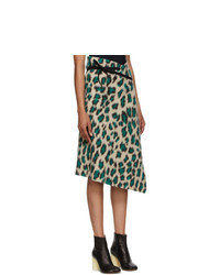MM6 MAISON MARGIELA Beige Leopard Wrap Skirt