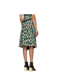 MM6 MAISON MARGIELA Beige Leopard Wrap Skirt