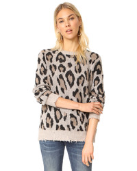 Beige Leopard Oversized Sweater