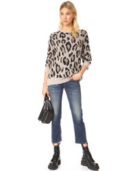 R 13 R13 Leopard Cashmere Sweater