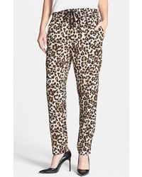 Beige Leopard Pajama Pants