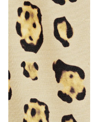 Giambattista Valli Leopard Print Silk Twill Pencil Skirt