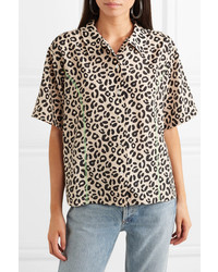 Sandy Liang Imo Leopard Print Shirt